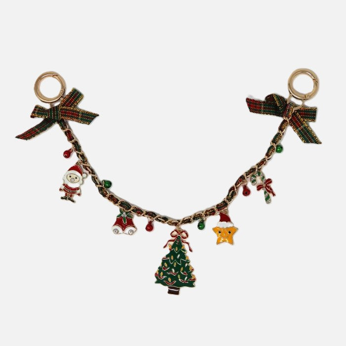 Christmas Tree Santa Festive Bell Bag Charm