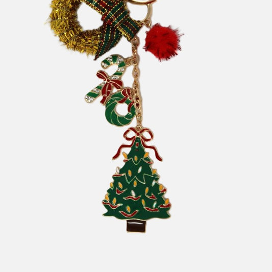 Holiday Wreath and Christmas Tree Purse Charm