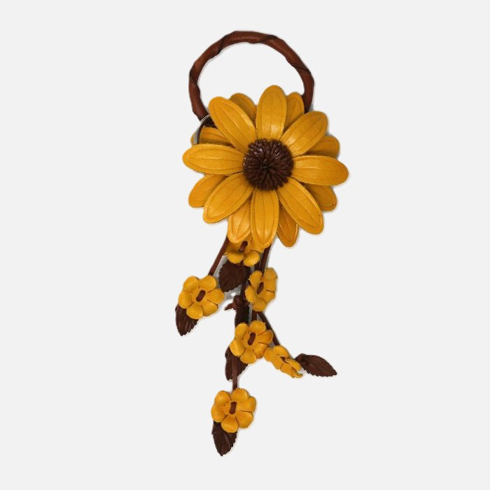 Leather Sunflower charm