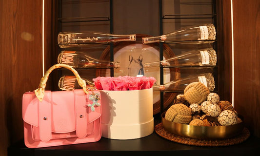 Pink Waterloo Bags purse styled for bridal party gift ideas