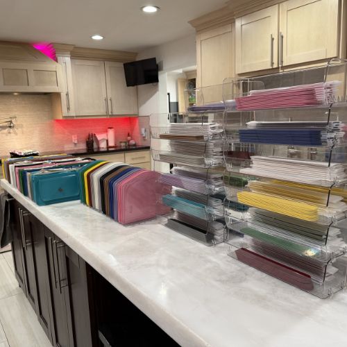 Waterloo Bags purse parts setup for a private event in McAllen Texas