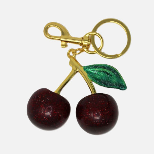 Glittery Cherry Purse Charm