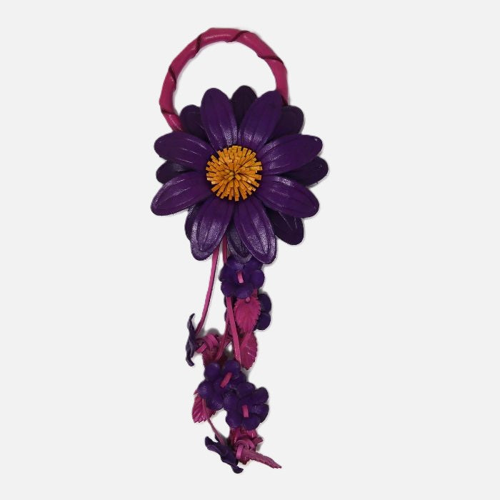 Leather Sunflower charm
