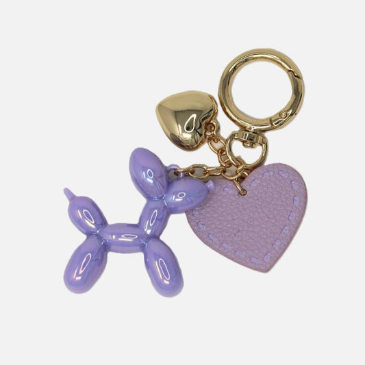 Balloon Dog and Hearts Charm