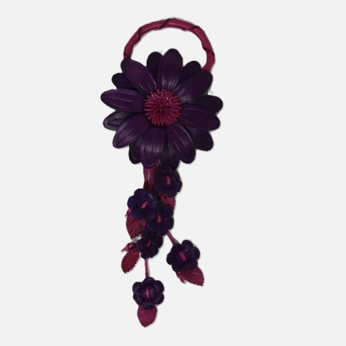 Leather Sunflower charm